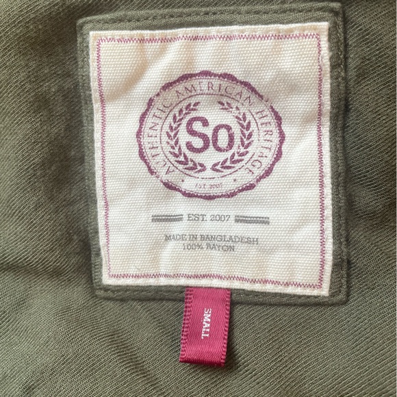 Army green sleeveless button down dress size small - Picture 3 of 3